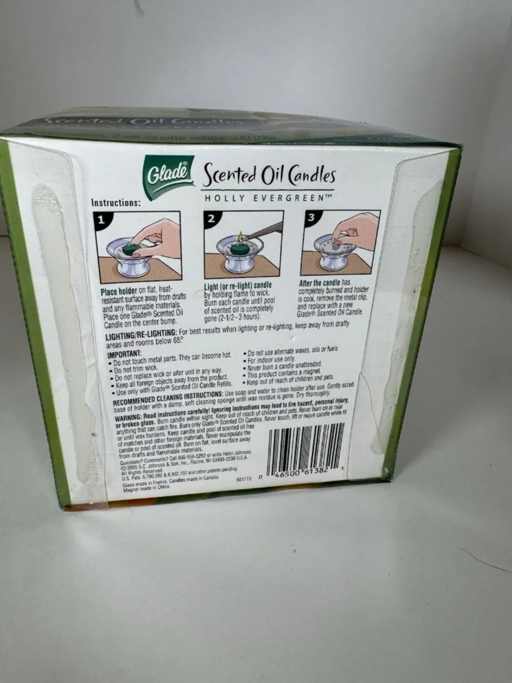 Glade Scented Oil Candle Holly Evergreen New Old Stock Lot Of 2 Discontinued Y2K